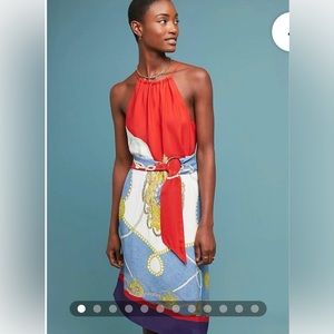 Anthropologie Maeve Onsen Scarf Print Dress